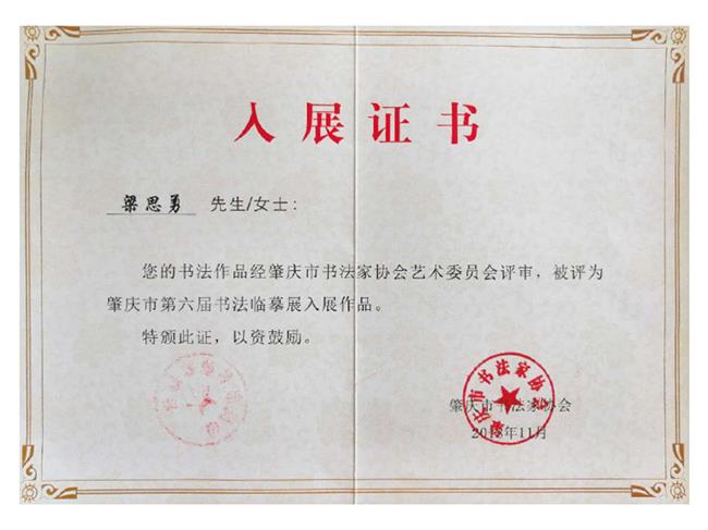 书法入展作品