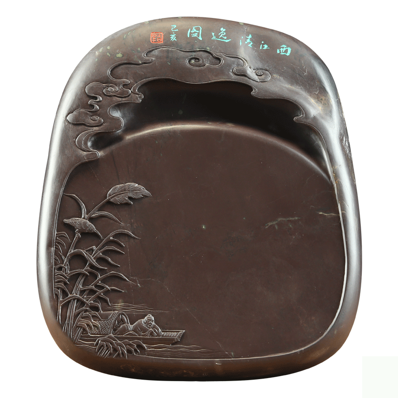 端砚麻子坑《西江清逸图》砚