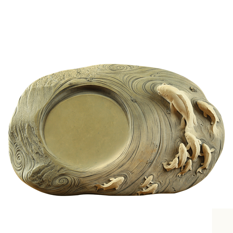 端砚绿端《激流奋进》砚