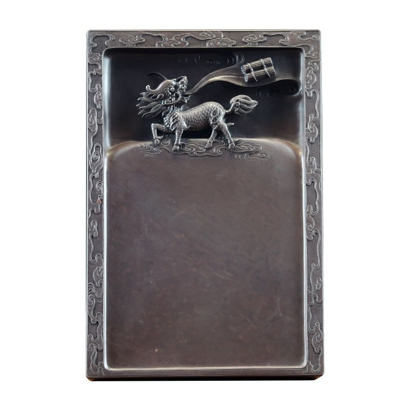 端砚麻子坑《端溪研坑图 麒麟》砚