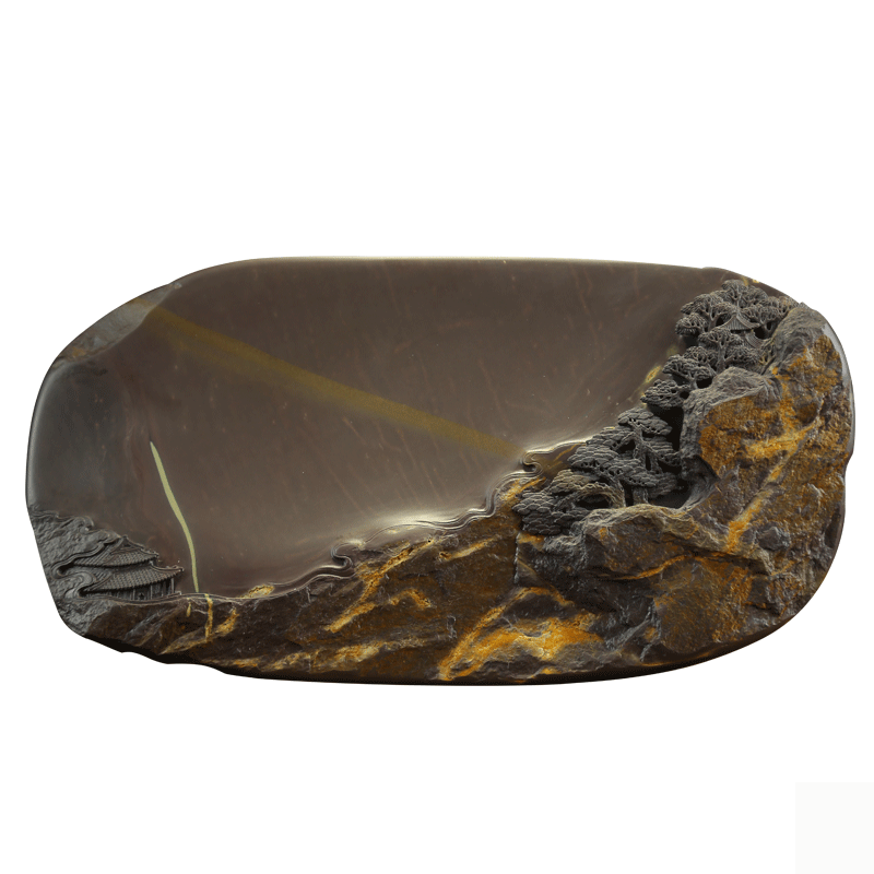 端砚坑仔岩《雨霁龙飞》砚